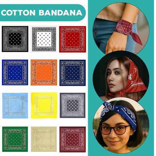 Bandeaux bandana 100 coton - bandeaux,