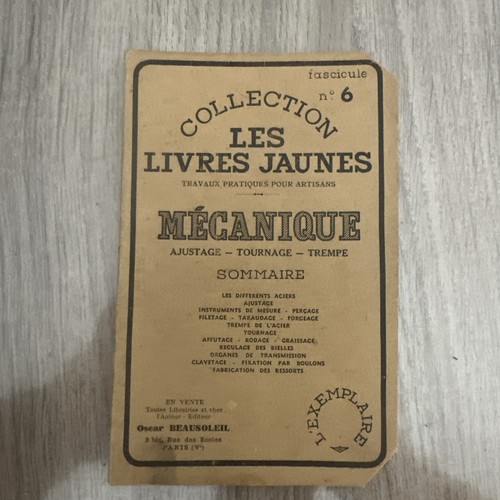 Les livres jaunes mécanique - les,