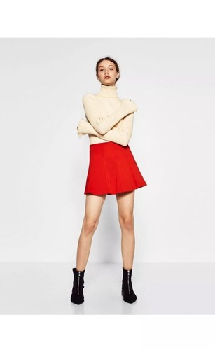 Mini jupe plissée rouge - , à