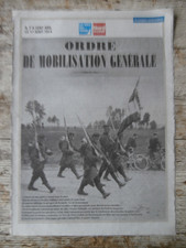JOURNAL LA VOIX DU NORD SUPPL. SPECIALE ORDRE DE MOBILISATION 8 Pages