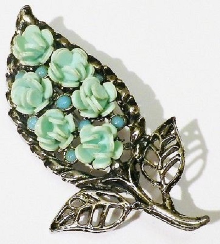 Broche bijou vintage feuille - bijou,