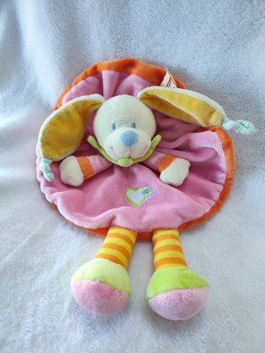Doudou plat rond lapin - doudou,