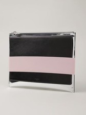 Pochette colour block en cuir