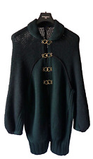 FENDI Cardigan knit Wool size 38 Women jacket Oversize Stealth Wealth