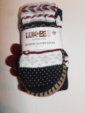 SLIPPER SOCKS - LUK-EES - WOMEN - MULTI - S/M   (5-7)     (RD-6-4)