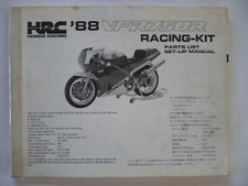 HONDA VFR 750R RC 30 RACING-KIT PARTS LIST et MANUEL PROPRIETAIRE .1988 OWNER'S