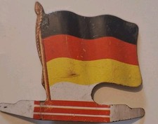 ALLEMAGNE DRAPEAU TOLE LITHO VINTAGE AMERICORAMA L'ALSACIENNE 1960