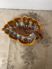 Plat en forme de feuille vallauris coupe à fruit des années 50 bon état art déco