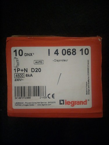 Legrand disjoncteur 20a - legrand, courbe