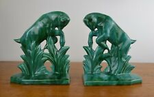 Serre-livres Art Déco en céramique verte, Chevreaux 448  St Clement ?