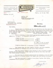 Facture  1958  CETELEM A PARIS