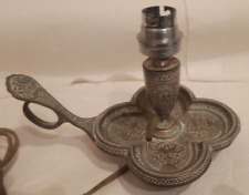 Rat De Cave Ancien électrifié en bronze ou laiton lampe bougeoir oriental