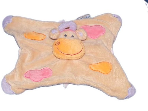 Doudou plat vache beige - plat, nattou