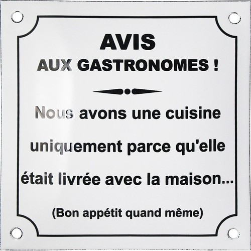 Plaque émaillée humoristique