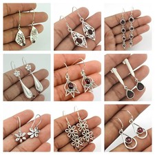 925 Argent Naturel Gemme Grenat Proposition Earrings Jewelry Pour Femmes Filles