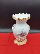  Vase Porcelaine Peint De Bouquets Fleuris Saxe Marque Épées Croisée Meissen? D2