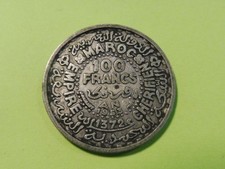 MONNAIE ARGENT  MAROC  100 FRS