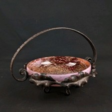 Coupe À Fruits Art Déco Fer Forgé Pate De Verre 1920