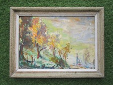 Ancien tableau signé Michel Cornu Saint Paul les Romans sur Isère Bourg de Péage