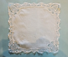 Superbe ancien mouchoir brodé