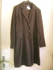 Manteau Lauren Vidal modèle Louvres marron fonçé en 63 % laine T 40 neuf