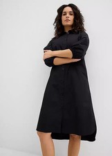 Robe Chemise En Coton Noir