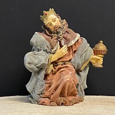 Santon " Roi Mage Agenouillé" en Résine Vintage H. 11,5 cm - Crèche Noël