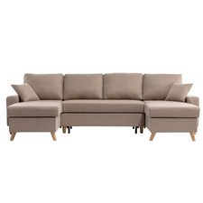 Canapé Panoramique Convertible "Koli" 289cm Beige