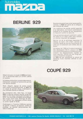 Catalogue brochure mazda 929 - catalogue,