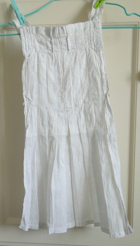 Ancien tablier plissé coton