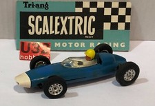 SCALEXTRIC C-72 BRM P48 FORMULE JUNIOR G.HILL BLEU JEAN MORRO BLANC