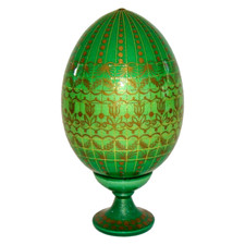 Oeuf en bois deco Or - Tulipes