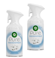 AIRWICK Lot de 2 Spray aérosol désodorisant Pure Douceur  Coton 250ml /spray, H1