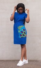 Robe midi bleu royal - midi,