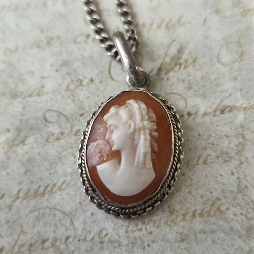 Collier pendentif camée - collier,