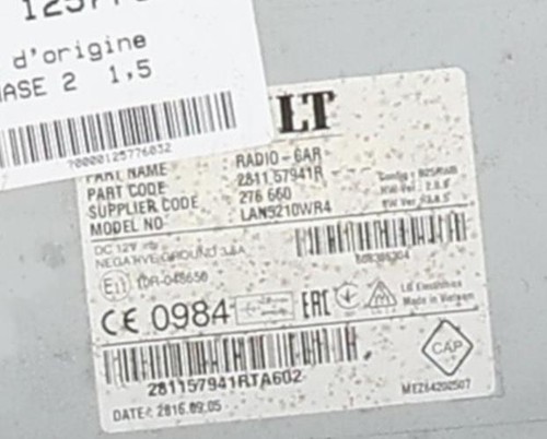 Autoradio origine renault - autoradio, d'origine