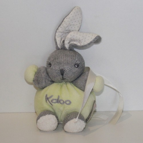 Doudou lapin kaloo gris - doudou, vert