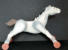 Cheval roulettes bois - cheval,