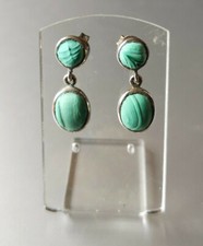 Boucle d'oreille en Malachite brute  Argent 925 