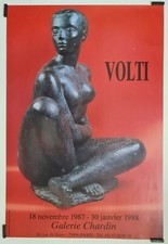 Volti	Galerie Chardin 1987 Affiche Originale Exposition	Sculpture  Italie