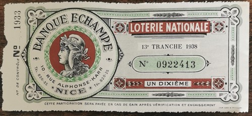 Billet loterie nationale - billet, de