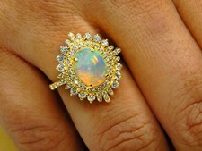 Bague opale éthiopienne