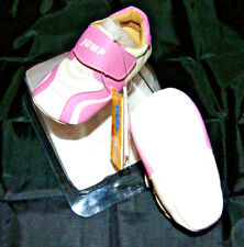 CHAUSSURE CHAUSSON BASKET BEBE FILLE 18  19  20 ROSE BLANC CUIR SYNTHETIQUE JUMP