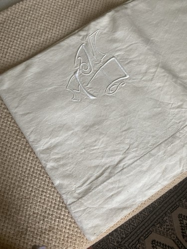 Magnifique drap ancien lin - drap, en