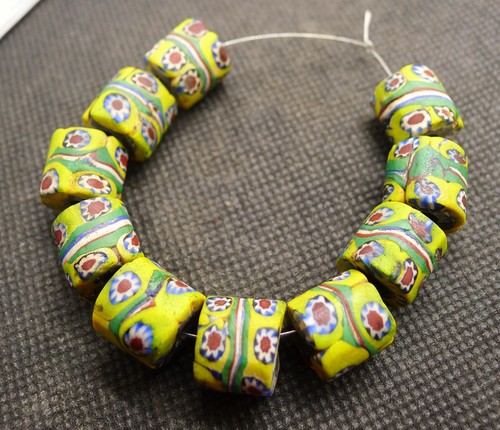 Perles millefiori verre murano - millefiori,