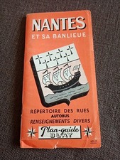 PLAN GUIDE BLAY Nantes et banlieue 1969 AUTOBUS CARTOGRAPHIE 