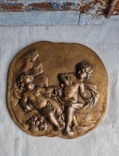 ANCIENNE PLAQUE OVALE BRONZE