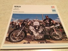 Fiche moto collection Atlas motocyclisme Merlin 4500 cc Rolls Royce 1991