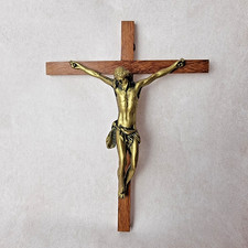 Crucifix Ancien en Bois &