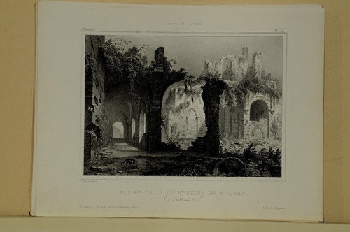 Lithographie originale ruines